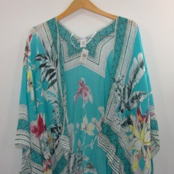 NWT Women's One Size Lightweight Flowy Kimono Swimsuit Cover Up - Picture 3 of 8